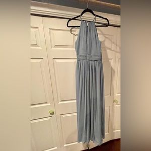 Bill Levkoff Bridesmaid dress- Julia Chiffon Halter A-Line Princess Dress Slate
